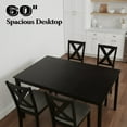 thumbnail image 3 of KithKasa Kitchen Table Set for 4-6,Wood Dining Table Set with Entryway Benchh,4 Upholstered Chair and 60" Kitchen Table,Black Dinette Set for Dining Room, Kitchen, 3 of 8