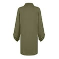 thumbnail image 3 of Mohiass Fall Shirt Dresses for Women 2024 Lapel Solid Color Button Down Long Sleeve Elegant Going Out Work Dress Army Green M, 3 of 5