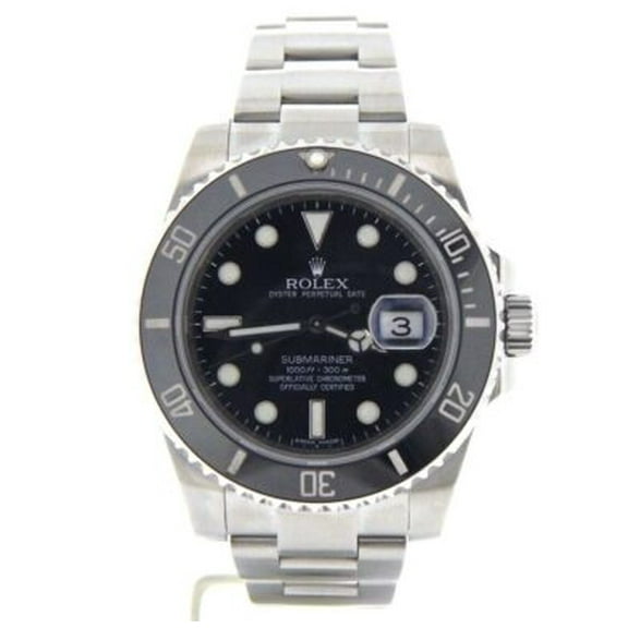 Pre-Owned Mens Rolex Stainless Steel Submariner Black 116610