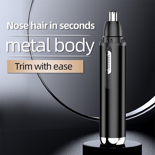 stanreset Electric Nose Hair Trimmer Rechargeable Portable Hand Held Dustproof Cap Washable Eyebrow Clippers Remover with Cleaning Brush Red