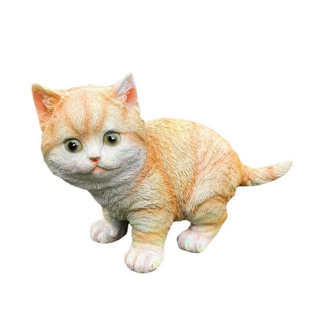 Estatuilla de Gato perfecl escultura Decorativa al aire libre naranja