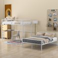 thumbnail image 2 of Twin over Full Metal Bunk Bed with Desk, Ladder and Quality Slats for Bedroom, Metallic White, 2 of 6