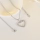 thumbnail image 4 of Collar con colgante de corazón simple de plata de ley 925 con diamantes naturales blancos redondos para mujer Rojo Verde, 4 of 5