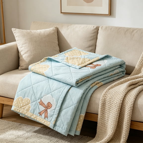 Light Summer Comforter, Soft Velvet Material, Embossed Cooling Quilt, Cool Quilt Suitable For Gifting & Daily Use