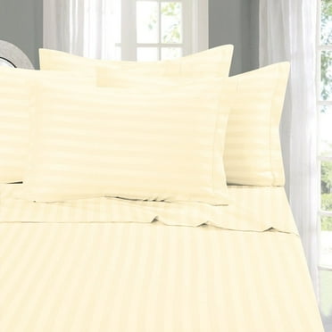 Wrinkle-Free 6-Piece STRIPE Sheet Set, California King, Ivory