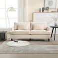 thumbnail image 3 of Modern Loveseat Sofa, Chenille Upholstered 2-Seat Sofa Couch with Rubber Wood Legs and 2 Pillow, Comfy Cloud Sofa Couch for Apartment Bedroom Office Club, Beige, 3 of 9