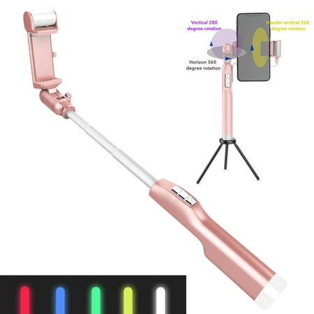 Selfie Stick, A8 Best Bluetooth Selfie Stick with LED Fill Light Using in Outdoors,Tripod Stand,Adjustable Rotation For iPhone X/iPhone 8/8 Plus/iPhone 7/iPhone 7 Plus/Galaxy S9/S9 (Best Bluetooth Stack For Windows 7)