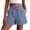 B_ Blue, variant on PWPSG High Waist Flag Patch Denim Shorts, Vintage Distressed Cuffed Streetwear Straight Leg Shorts Blue XXL