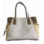 Michael Kors by Michael Kors Women's Leather Color-Blocked East/West Tote, Buttermilk Multicolor