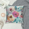 thumbnail image 2 of Nawypu  Throw Pillow Cover Flowers Floral Turquoise Pink Watercolor Summer Decorative Pillow Case Home Decor Square Pillowcase, 2 of 5