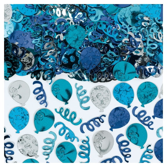 Blue Party Balloons Confetti