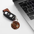 thumbnail image 6 of Naloa Log Cabin Inside Print Round Keychain Keychain Key Ring, Key Tag, Key Chain Bulk for Gift Accessories (Round), 6 of 7