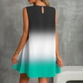 thumbnail image 5 of cocolona Summer Sleeveless Mini Dress Crew Neck Ruffle Flowy Tank Dress Fashion Casual Gradient Color Holiday Beach Sundress M, 5 of 7