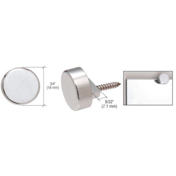 Dulles Glass Polished Chrome Round Mirror Clips (Set of 4 Clips) Upgrade Your Mirror Game with
