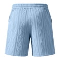 thumbnail image 4 of CIENVNSTG Men's Cable Knit Sports Shorts Summer Breathable Thin Drawstring Elastic Waist Straight Leg Running Casual Shorts with Pockets Light Blue 2XL, 4 of 4