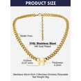 thumbnail image 6 of Bandmax 18'' A-Z Initial Necklace Choker for Men Women Stainless Steel 14K Gold Plated 7MM Wide Chunky Letter Pendant Chain Necklace for Gift, 6 of 7