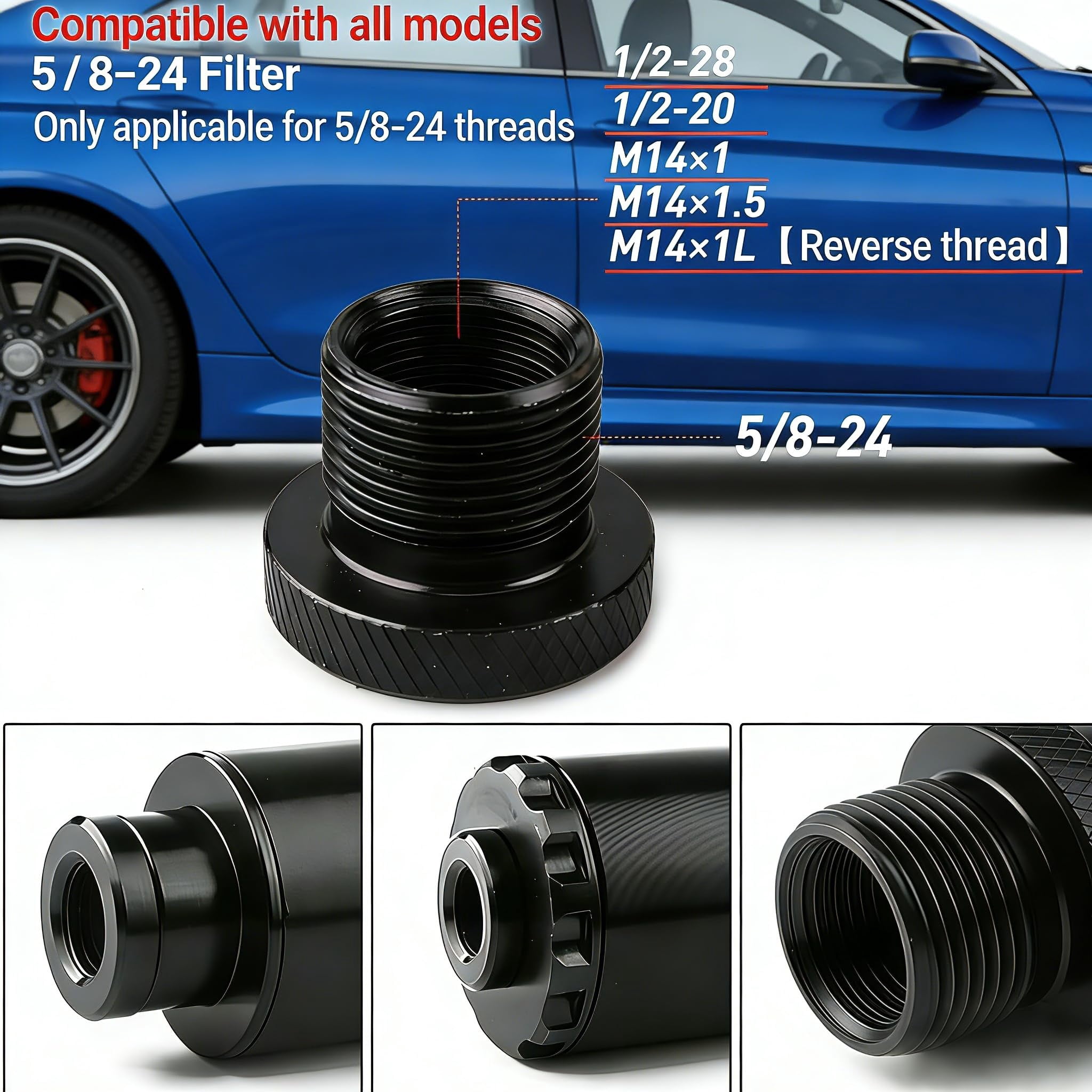 Hunlyman Solvent Filter Trap Kit Aluminum Fuels Filter Kit for Automotive Engine Workshop 1/2x28 Threaded Industrial Grade Efficient Filtration Tool-Free Install Accessories
