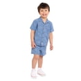 thumbnail image 2 of Wonder Nation Toddler Boys Chambray Shirt and Short Set, 2 Piece, Sizes 12M-5T, 2 of 7