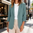 thumbnail image 4 of Blazers for Women Business Casual Lightweight Plus Size Fashion Lapel 3/4 Sleeve Suit Jackets with Pockets, 4 of 8