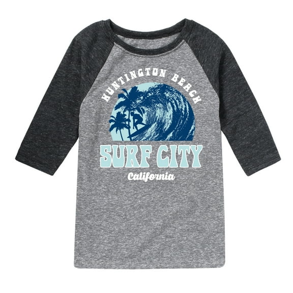 Instant Message - Surf City - Toddler & Youth Raglan Graphic T-Shirt