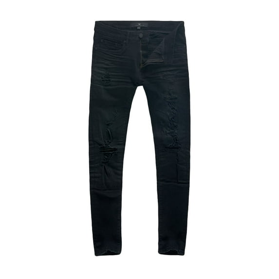 Jordan Craig Men's Ripped Jean Pants Jet Black jm3483-jetblack