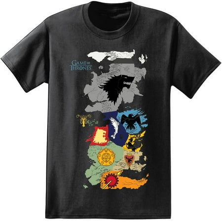 Game of Thrones Map Men's Graphic T-shirt (Best Game Of Thrones Merchandise)