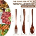 thumbnail image 3 of Wooden Spoon Fork Knife Cutlery Set Wooden Dinner Utensil Set Kitchen Wooden Flatware Tableware Cutlery Set (24 Pieces) By PULMCheerger, 3 of 7