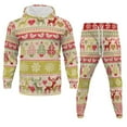 thumbnail image 3 of Ensemble de Sport pour Hommes, Ensemble de Jogging à Capuche Imprimé Décontracté, Deux Pièces, Confortable, 3 of 8