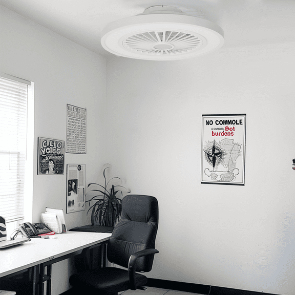 22 Inch White Enclosed Ceiling Fans With Lights And Remote, Updated 3 In 1 3000lm Bright LED Lighting With 1800K Amber Nightlight, 3000K-6500K, Dimmable, 6 Speeds, Reversiable, Quiet DC Motor
