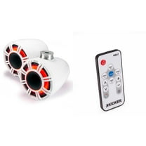 Kicker 47KMFC9W 9" White Horn-Loaded Tower Speakers with Flat-Mount Tower Adapters ( Includes LED Remote )