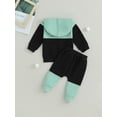 thumbnail image 4 of SUNSIOM Baby Boy Outfits, Long Sleeve Hooded Contrast Color Sweatshirt with Sweatpants  Autumn Winter Clothes Set, 4 of 8