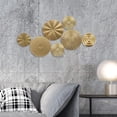 thumbnail image 3 of Pawsdot 7 Pieces Round Wall Decor Golden Disc Metal Wall Decoration for Party Decor, 3 of 5