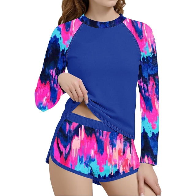 Girls Two Piece Swimsuits Size 10-12 Floral Prints Beach Swimsuit Set with Soft Material Two Piece Set Shorts for Summer