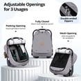 thumbnail image 3 of Baby Car Seat Cover, Caveen Infant Carseat Canopy, Warm Plush Minky Dots Shield Covers, with Breathable Mesh Window, Enlarge Space, Grey, 3 of 7