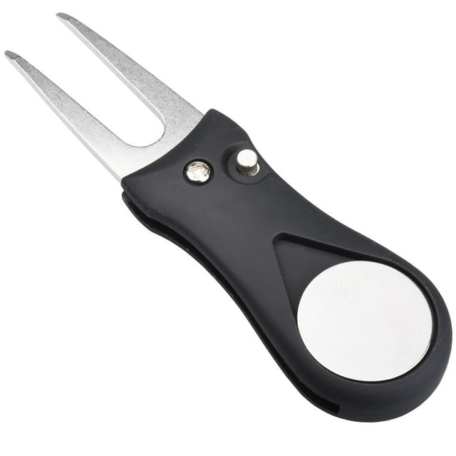1 Pcs Golf Divot Tool Repair Switchblade Tool Pitch Groove Cleaner Golf Pitchfork Golf Accessories Putting Green Fork Dropship Black