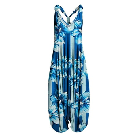 

KI-8jcuD Women s Vintage Flower Prints Straps V Neck Rompers Playsuit Jumpsuit Women s Jumpsuits and Rompers Elegant Yoga Jumpsuit Body Suit Bodysuit Juniors Lingerie Jumpsuit for Women Off The