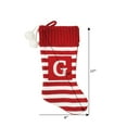 thumbnail image 2 of Holiday Time 19 inches Knit Monogram Stocking with letter "G", Red/White Striped, 2 of 3