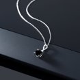 thumbnail image 4 of Gem Stone King 1.10 Ct Round Black Diamond 10K White Gold Pendant With Chain, 4 of 5