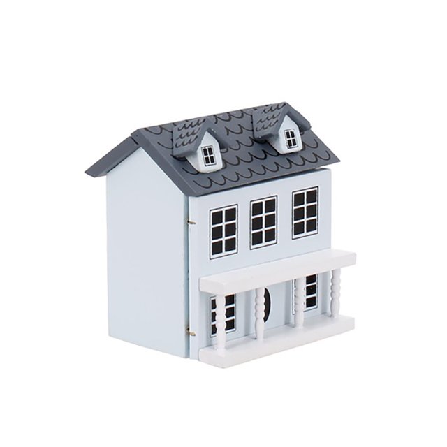Poupée en Bois 1:12 Portable Colorée de Remplacement Décorative Jouets pour Tout-Petits Simulation Miniature Garçons Filles Jouet Modèle Résidentiaire Composant Accessoires Bleu
