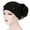 Black, variant on Women Muslim Solid Flowers Cancer Chemo Hat Turban Headbands Hair Loss Wrap Cap