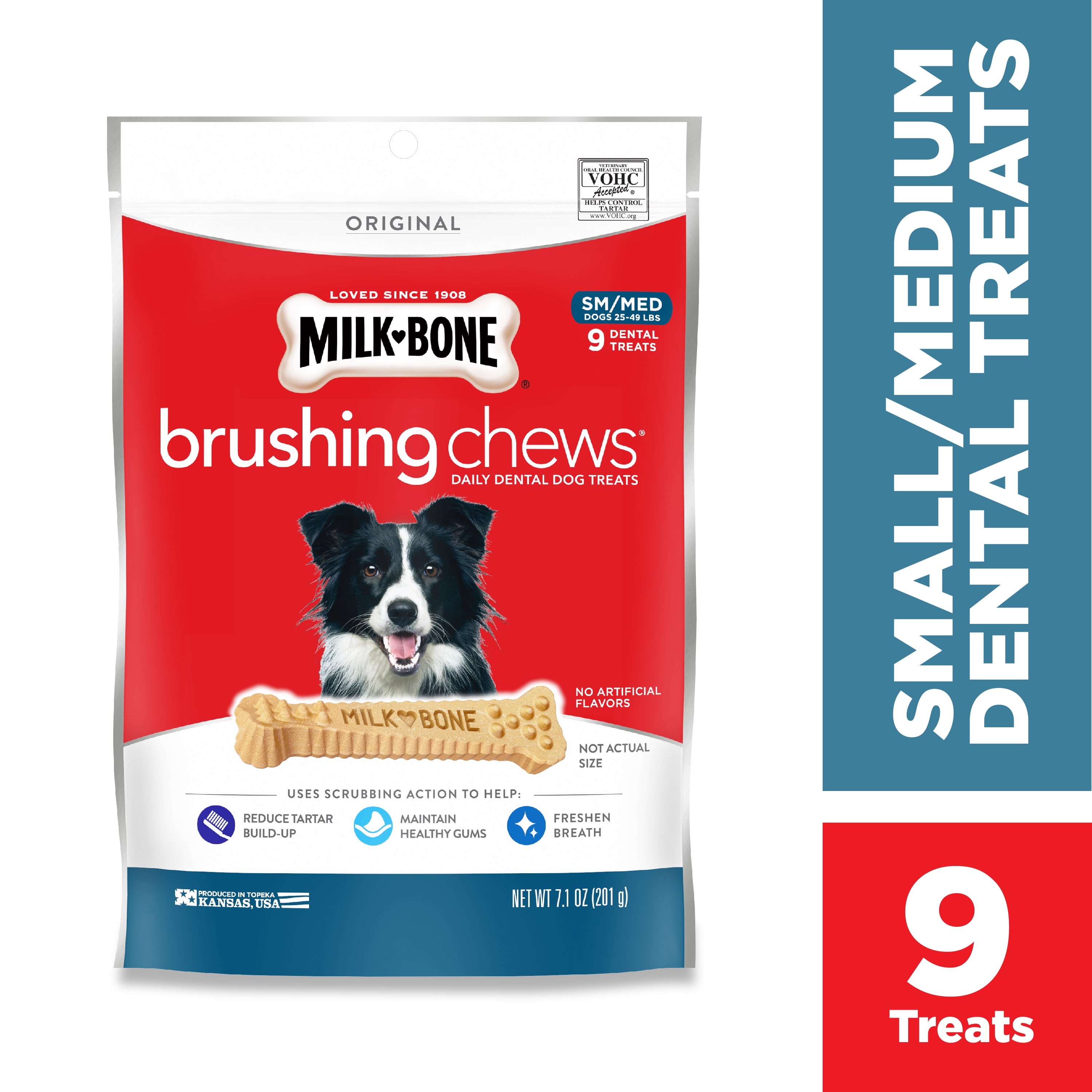 Photo 1 of Milk-Bone Original Brushing Chews Daily Dental Dog Treats, Small/Medium, 9 count