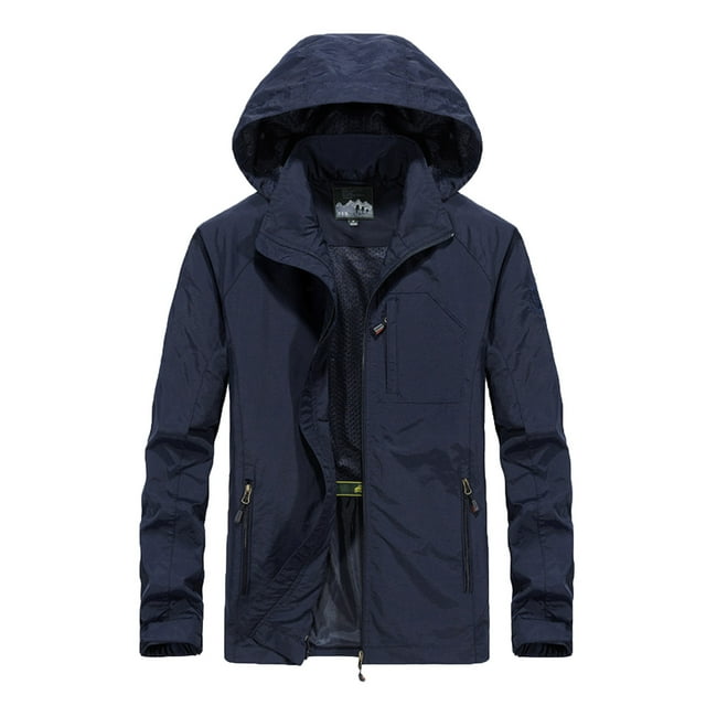 Windproof Jacket men Fashion Zipper Casual Windproof Waterproof Loose Outwear Jacket Coat