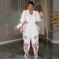 thumbnail image 2 of AURA Women Plus Size Fall Pants Set Floral Print Long Sleeve Casual Outfit Elegant Suit, 2 of 4