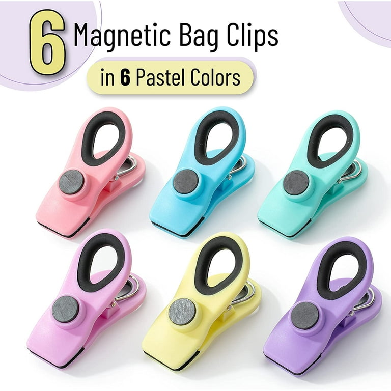 Mr. Pen- Magnetic Bag Clips, 6 Pack, Pastel Colors, Bag Clips, Bag Clips  for Food, Magnet Clips, Chip Clips Bag Clips Food Clips - Mr. Pen Store