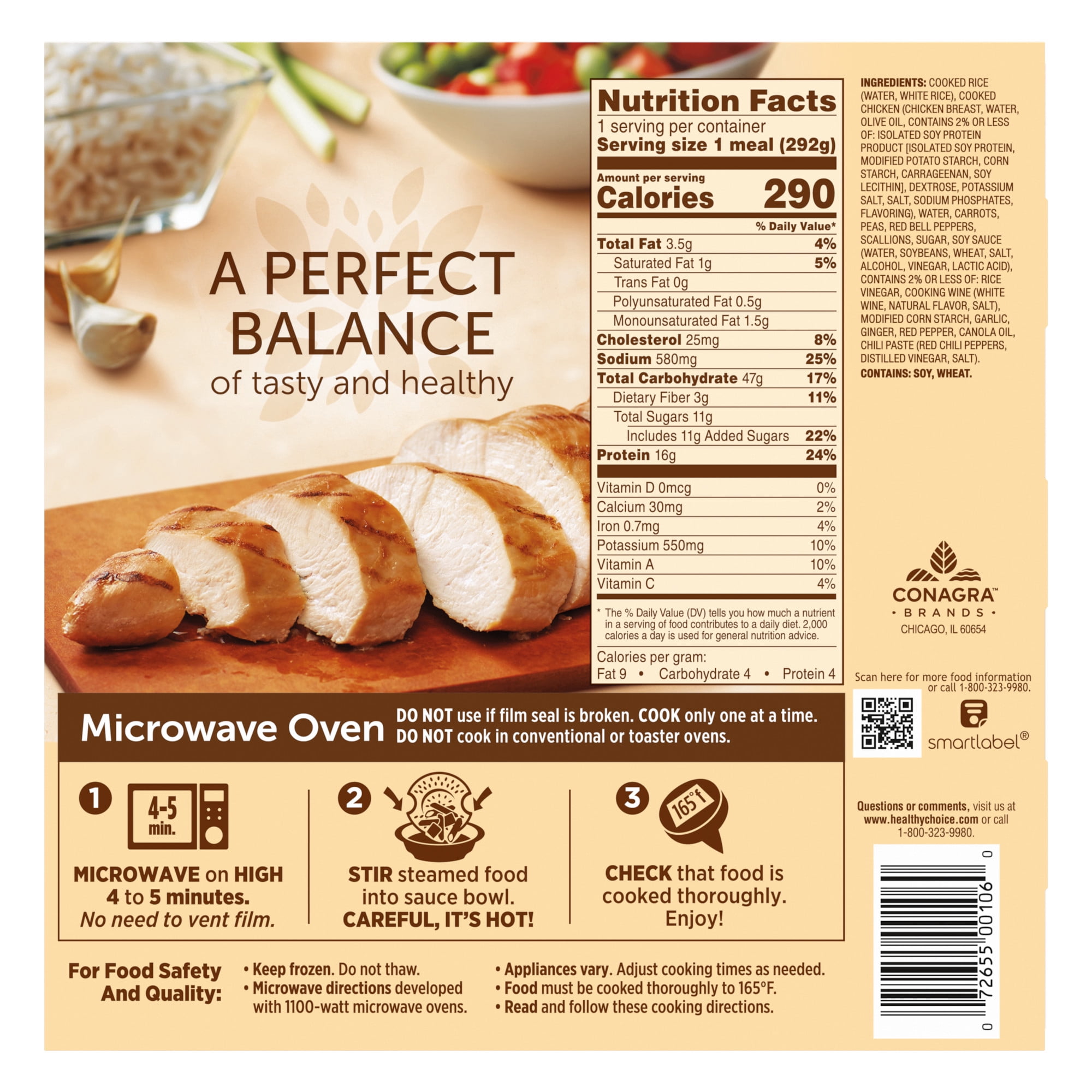 Healthy Choice Cafe Steamers General Tso's Spicy Chicken, Frozen Meal, 10.3 oz. Bowl