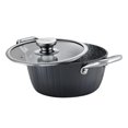 thumbnail image 1 of Durastone Hard Anodised Casserole With Glass Lid - 2.4 Liters, Black | 6 Layers Extra Durable Non Stick Coating - Stainless Steel Stay Cool Handles, Metal Spoon Friendly | Induction & Gas Compatible, 1 of 5