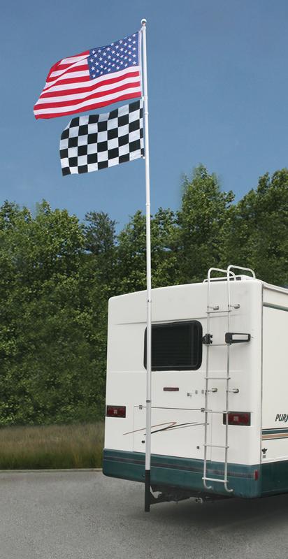 Camco Hitch Mount Flagpole Holder, Fits Standard 2-inch Hitch Receivers, Powder-Coated Finish (51611)