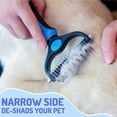 thumbnail image 2 of Pet Grooming Brush,Undercoat Rake for Dogs & Cats,Double-Sided Dog Deshedding Tool Removes Knot,Tangled Hair Dematting Comb for Dogs,with Pet Steel Comb, 2 of 7