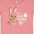 thumbnail image 4 of Inktastic My 1st Easter with Cute Brown Bunny and Easter Eggs Boys or Girls Baby T-Shirt, 4 of 5