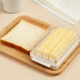 thumbnail image 2 of Plato de mantequilla de corte cuantitativo, plato de mantequilla de plástico con tapa divisible, caja de contenedor de conservación hermética de mantequilla, (blanco), 2 of 5
